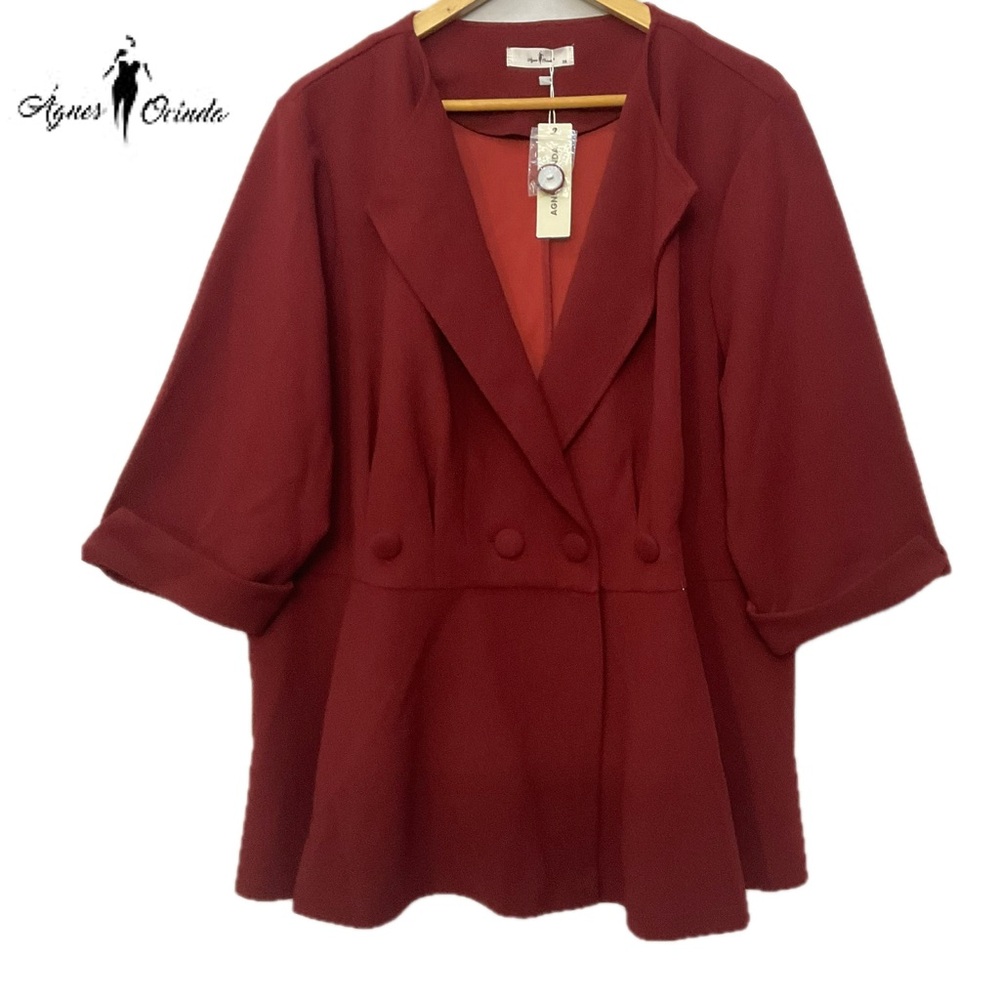 Ágnes Orinda NWT Women's Rusty Maroon Blazer 27" p2p